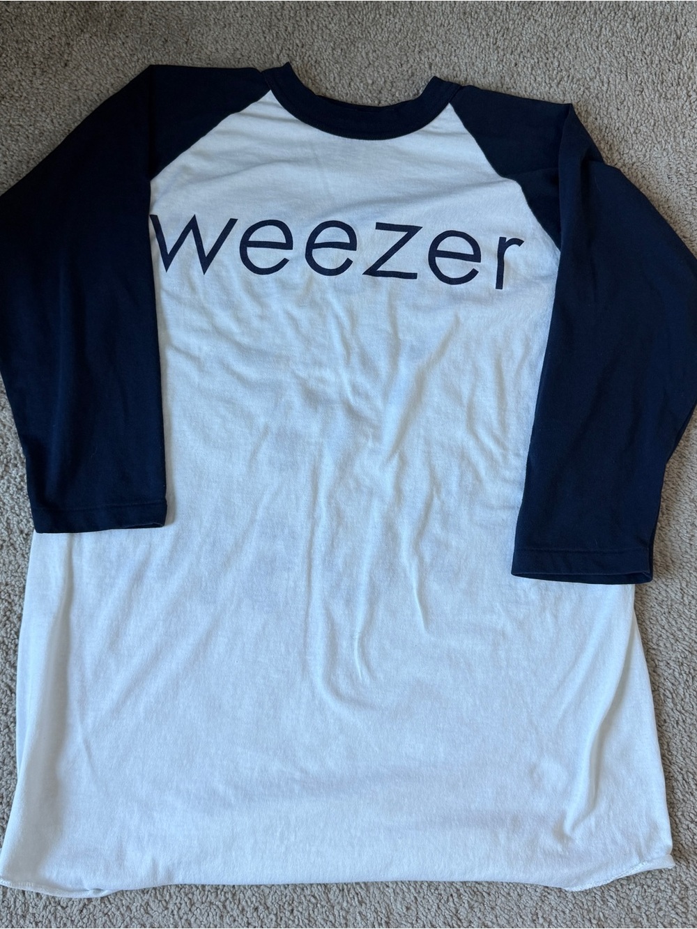 Vintage 1994 Weezer Rock Music Raglan Baseball Shirt USA Made, Rock XL 23.5x31